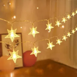 16 LEDs 4.88 m Yellow Steady Star Rice Lights-26