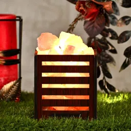 Wooden 5 ply Himalayan Rock Salt Lamp (4x3.5) Table Lamp-image-17