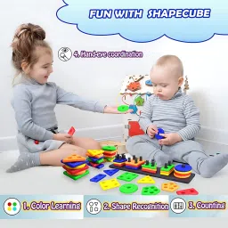 altoys Sorting & Stacking Toys for Kids, Color Stacker Shape Sorter Educational Toy image 2