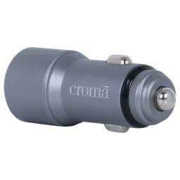 Croma 38 Watts Type A and Type C 2-Port Car Charger (Quick Charge 3.0, Grey) image 5