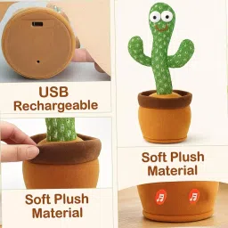 raunix Talking Cactus Soft Plush Toy for Dancing Singing Voice Recording & Educational image 4