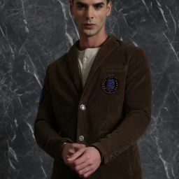 Men Solid Single Breasted Casual Blazer-image-2