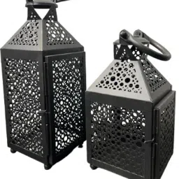 Mughal Style Tealight Holder/Lantern Black Metal Hanging Lantern-picture-30