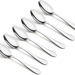 BE Essentials Baguette Stainless Steel 6 Pcs Dinner Spoon Set, 19cm Long Spoon, Stainless Steel Cutlery Set-11