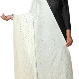 Pure Cotton Embellished White Women Dupatta-image-17
