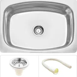 Grade Stainless Steel Glossy Single Bowl Kitchen Sink (21 X 18 X 8-inch, J_Single Bowl Sink_21x18x8 Vessel Sink-image-32