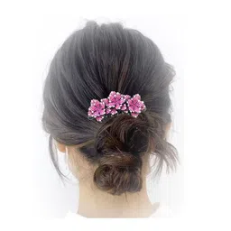 MIZORRI Women Embellished Rhinestone Comb Pin image 2