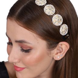 Shining Diva Fashion Gold-Plated Artificial Stones and Beads Beaded Layered Matha Patti-image-18