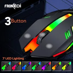 Frontech MS-0067 RGB optical mouse,1500 dpi,anti skid,3 buttons USB mouse Wired Right Handed Optical Gaming Mouse image 3