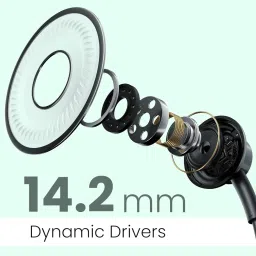 tryexx Premium Wired Type-C Earbuds with Noise Isolation (Black) Wired Headset image 4