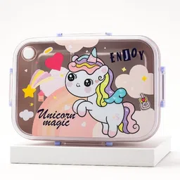 cuddlenest Steel Lunch Box | 3 Compartment Bento Style Tiffin | Leakproof, BPA-Free 3 Containers Lunch Box-picture-2