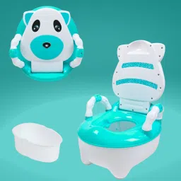 Puppy Face Potty Training Seat for Baby with Tray and Lid (Sea Green) Potty Seat-image-17