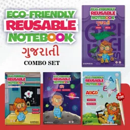 Gujarati Combo Eco-Friendly Reusable Notebooks for Kids Handwriting Improvement A4 Notebook Ruled 60 Pages-image-24