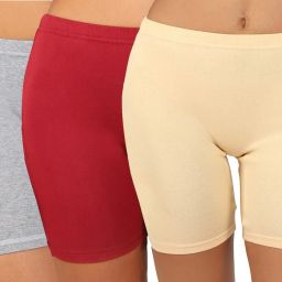 Pack of 3 Solid Women Boxer-image-113