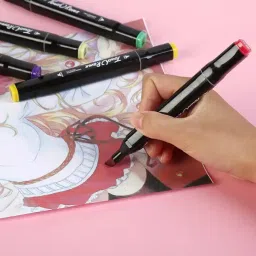 nightstar 48 Colors Alcohol Based Dual Head Broad and Fine Tip Marker Drawing Pen with Bag image 3