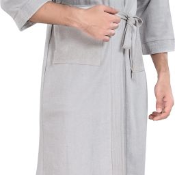 Plain Grey Large Bath Robe-image-41
