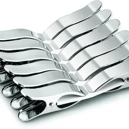12PCs Steel Cloth Pegs Clothes Clip Hanging Cloths Dryer Hanger Clips Laundry Clip Stainless Steel Cloth Clips (Steel Pack of 12) Stainless Steel Cloth Clips-image-46