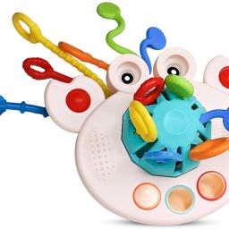 Baby Sensory Travel and Teething Toys Silicone Pull String Learning Toy for Kids-image-58