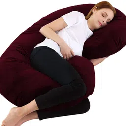 wild mint C Velvet Microfibre Solid Pregnancy Pillow Pack of 1-picture-31