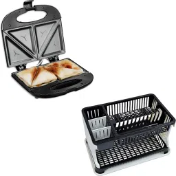Combo C319 Electric Sandwich Maker & Dish Organizer Rack - 15 Years Warranty Toast-8