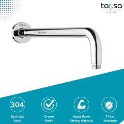 SmartBuy Stainless Steel 18 Inch Round Arm|Shower Rod For Shower(Pack of 1) Fixed Mount-image-0