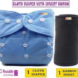 Pack of 1 Baby Washable Reusable Adjustable Cloth Diaper Nappy With Bamboo Charcoal Insert Liner Pad (5 Layers) For Babies/Toddlers/Infants I Age 0-24 Months-13