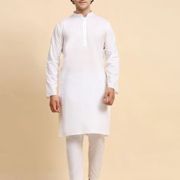 Men Pure Cotton Kurta Pyjama Set-image-1