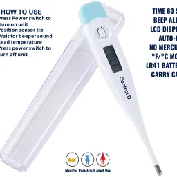 Control D Body Temperature Check Fast Reading Fever Alarm & Beeper Alert Digital Thermometer image 4
