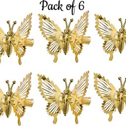 6 Pcs 3D Moving Premium Metal Butterfly Hair Claw Clips for Child, Women & Girls Hair Claw-image-115