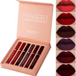 6Pcs Long Lasting Matte Liquid Lipstick Combo–Waterproof,brown &Wine Shades SetD-5