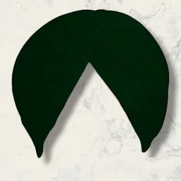 Amritsari Dark Green 3.75 Meters Unstitch (Turban) FullVoile Cotton Self Design Self Design Pagri-image-1