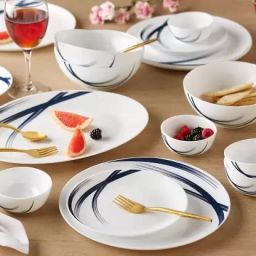 Pack of 27 Opalware LARAH BY BOROSIL INDIGO STELLA DINNER SET Dinner Set-image-46