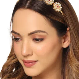 NVR Embellished Kundan Studded Hairband-image-35