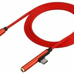 Uniqon Red Nylon Braided (1 Meter) USB 3.1 Type-C Male To USB 2.0 Male And 3.5mm Aux Stereo Female Earphone Noise Cancelling Headphones Audio Jack Listening Music Converter Connector Splitter Adaptor Long Cable Cord Phone Converter-17