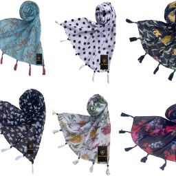 Printed Chiffon Women Multicolor Fancy Scarf, Scarf, Stole-image-12