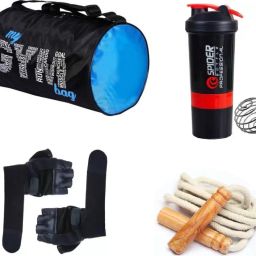 sport gym bag with skipping rope with spider bottle and gym gloves fitness kit Fitness Accessory Kit Kit-image-64