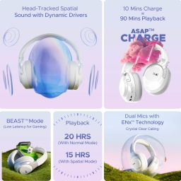 boat Nirvana Eutopia w/ Head-Tracked Spatial Audio, 20HRS Playback & Dual Mics ENx Bluetooth Headset image 2