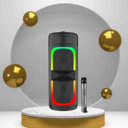 GUGGU Bluetooth Party Speaker With Karaoke Mic and RGB Lights,High Quality Woofer J165 40 W Bluetooth Laptop/Desktop Speaker-image-38