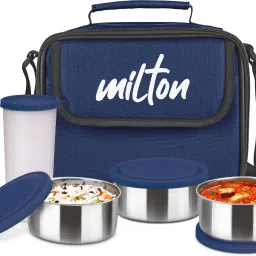 Containers and 1 Tumbler with Jacket, Blue 4 Containers Lunch Box-image-37