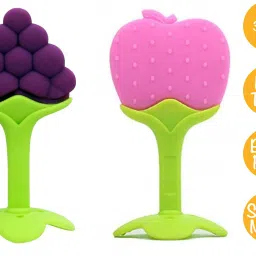 Silicone BPA Free Fruit Shape Teethers for Baby/Infants (Grapes & Apple) Teether-21