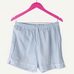 Striped Women Light Blue Boxer Shorts-image-12
