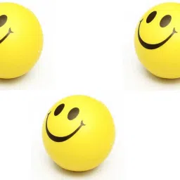 03 PCS Smiley Ball OR Soft Stress Relief Ball OR Smiley Squeeze Ball- 7 cm-12