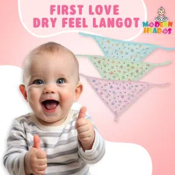 modern heados DAILY USE COTTON REUSABLE BIBS AND NAPPY COMBO (PACK OF 6) (Multicolor) image 4