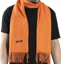 life and style Solid Wool Blend Men Orange Scarf-picture-4