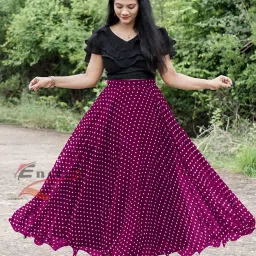 Polka Print, Printed Stitched Lehenga & Crop Top-picture-31