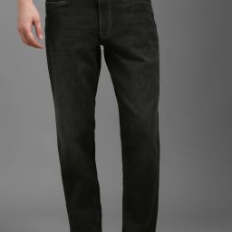 Men Regular Low Rise Black Jeans-image-2