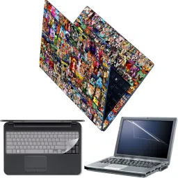 FineArts Laptop Skin Combo with Screen Guard and Key Guard - Anime One Piece Sticker Bomb Combo Set-image-7