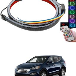 Carbon Fibre LED Rear Spoiler with Remote Control for Car Trunk Universal Exterior Car LED Tail Light Strip fit for Roof, Wing, Brake Light, Turn Signal Light Spoiler Lip Kit m90 Car Fancy Lights-image-54