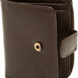 Men Casual Brown Genuine Leather RFID Wallet-image-5