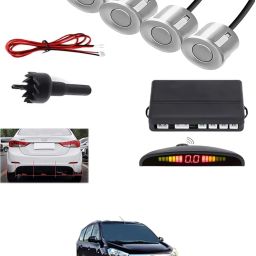 4Silver Parking Sensor With LED Display Increased Safety For Car-178 Universal 4 Silver Reverse Parking Sensor With LED Display For Cars-178 Parking Sensor-image-59